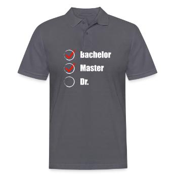 Master Abschluss Doktorand Checkliste Geschenkidee - Männer Poloshirt - Anthrazit - Vorne - Nico (186cm)