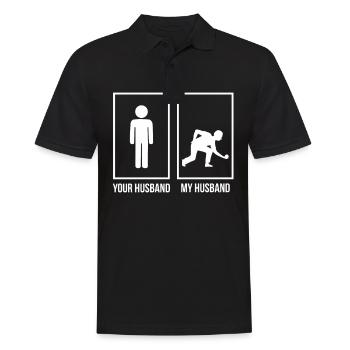 Frau von Bocciaspieler Boulespieler Boccia - Männer Poloshirt - Schwarz - Vorne - Kai (181cm)