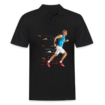 Coureur de marathon coureur de marathon course de marathon - Polo Homme - noir - Devant - Kai (181cm)