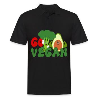 vegan, vegan, go vegan - Polo Homme - noir - Devant - Kai (181cm)