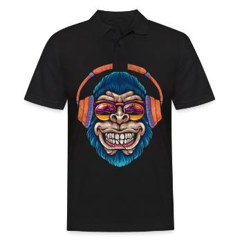 Monkey DJ monkey - Men's Polo Shirt - black - Front - Kai (181cm)