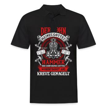 Odins Sohn Thors Hammer - Männer Poloshirt - Schwarz - Vorne - Kai (181cm)