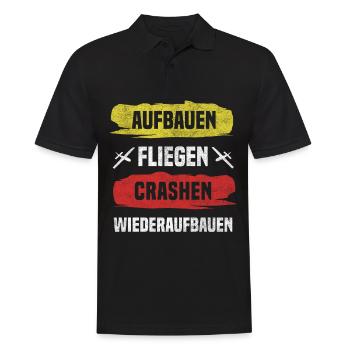 Modellflugzeug Modellflug Modellflieger Modellbau - Männer Poloshirt - Schwarz - Vorne - Kai (181cm)