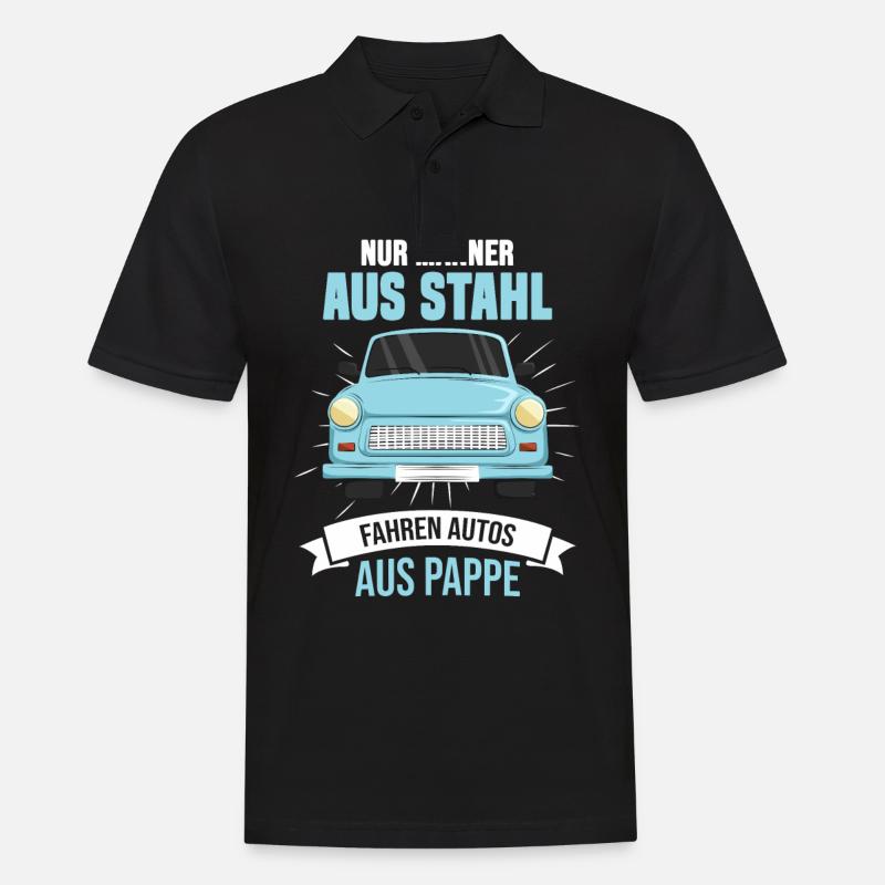 DDR Auto Osten Ossi Ostberlin Ostalgie Ostdeutsch - Männer Poloshirt - Schwarz