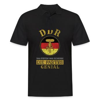 DDR Spruch Ossi Witze Party DDR Kostüm - Männer Poloshirt - Schwarz - Vorne - Kai (181cm)