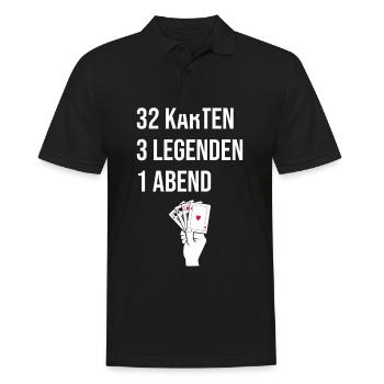 Skatspieler Geschenk Skat Skatabend Skatblatt - Männer Poloshirt - Schwarz - Vorne - Kai (181cm)