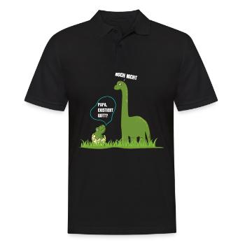 Papa existe Dieu athée dinosaure - Polo Homme - noir - Devant - Kai (181cm)