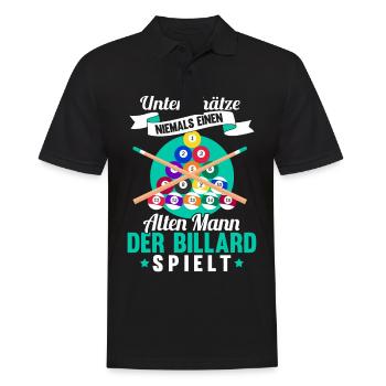 Cadeau de boule de billard queue de billard drôle - Polo Homme - noir - Devant - Kai (181cm)