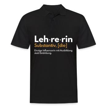 Lehrerin Substantiv Definition Influencerin - Männer Poloshirt - Schwarz - Vorne - Kai (181cm)
