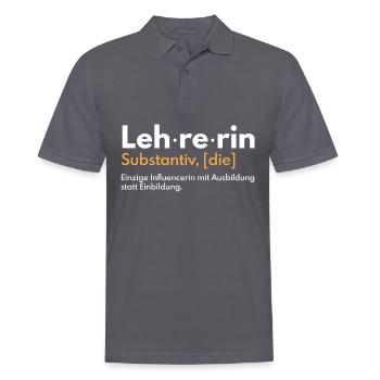 Lehrerin Substantiv Definition Influencerin - Männer Poloshirt - Anthrazit - Vorne - Nico (186cm)