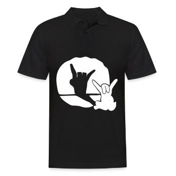 Rock Hase Osterhase Ostern - Männer Poloshirt - Schwarz - Vorne - Kai (181cm)
