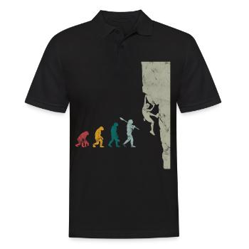 Bouldern Evolution Vintage - Männer Poloshirt - Schwarz - Vorne - Kai (181cm)