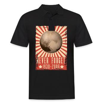 Never Forget Pluto Funny Planet Pluto shirt - Men's Polo Shirt - black - Front - Kai (181cm)