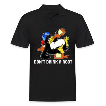 Linux Pinguin Sudo Admin Lustig Informatik PC Nerd - Männer Poloshirt - Schwarz - Vorne - Kai (181cm)