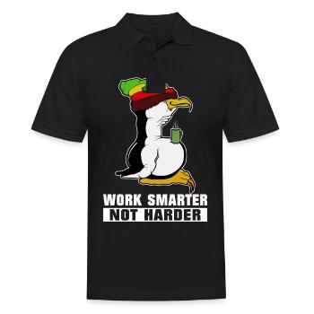 Linux Pinguin Kaffeepause Rasta Informatik PC Nerd - Männer Poloshirt - Schwarz - Vorne - Kai (181cm)