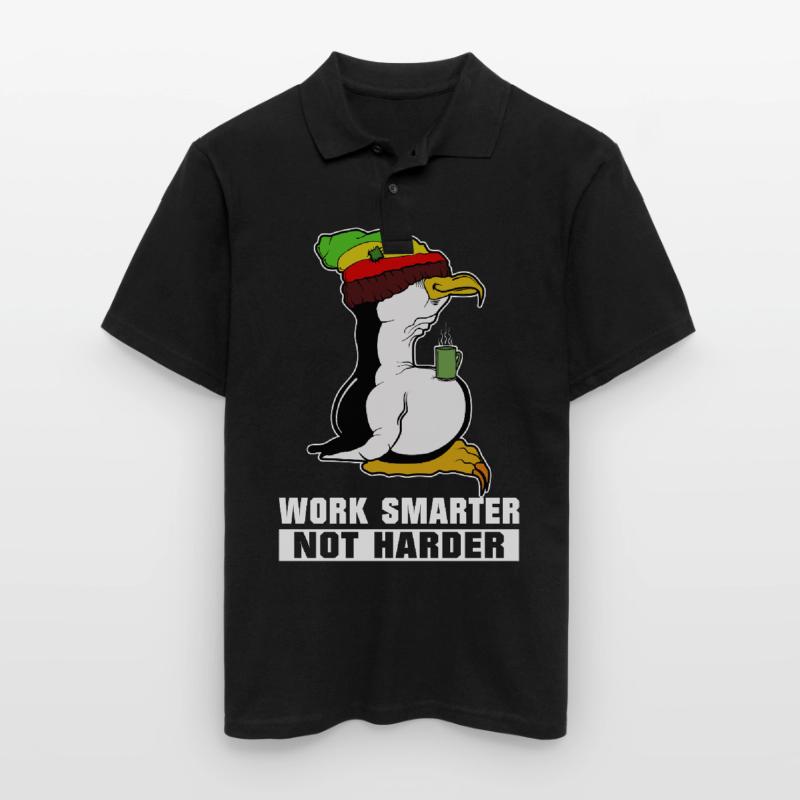 Pause café pingouin Linux Rasta Informatik PC Nerd Polo Homme