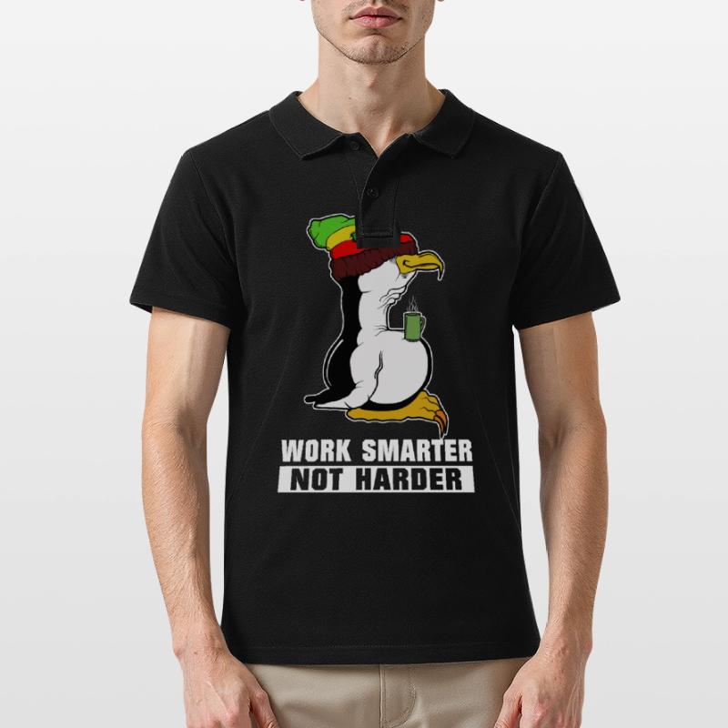 Pause café pingouin Linux Rasta Informatik PC Nerd Polo Homme