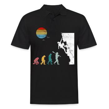 Bouldern Evolution Bergsteigen - Männer Poloshirt - Schwarz - Vorne - Kai (181cm)