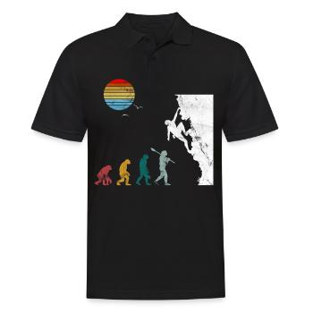 Bouldering bouldering hall climbing - Men's Polo Shirt - black - Front - Kai (181cm)