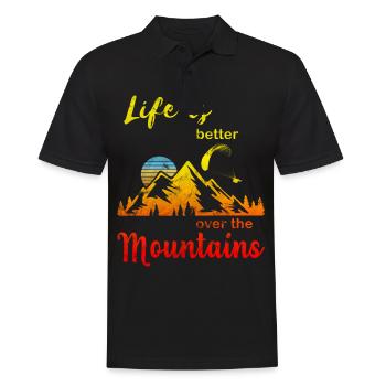 Paragliding paraglider - Men's Polo Shirt - black - Front - Kai (181cm)