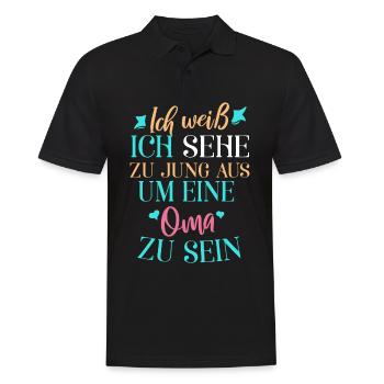 Ich weiß, ich sehe zu jung aus, um Oma zu sein - Männer Poloshirt - Schwarz - Vorne - Kai (181cm)