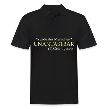 Grundgesetz Würde des Menschen - Männer Poloshirt - Schwarz - Vorne - Kai (181cm)