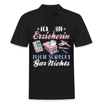 Lustiges Erzieherin Kinder Kindergarten Geschenk - Männer Poloshirt - Schwarz - Vorne - Kai (181cm)