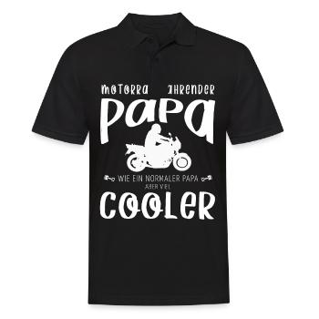 Motorrad Fahrender Cooler Papa Biker Geschenk - Männer Poloshirt - Schwarz - Vorne - Kai (181cm)