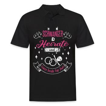 Braut JGA Junggesellinnenabschied Lustig Schwanger - Männer Poloshirt - Schwarz - Vorne - Kai (181cm)