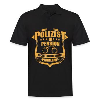 Lustig Polizei Rente Polizist Spruch Geschenk - Männer Poloshirt - Schwarz - Vorne - Kai (181cm)
