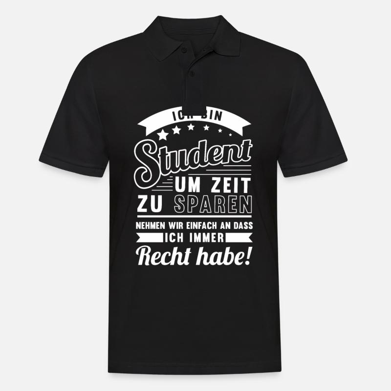 Lustig Student Spruch Universität Studium Geschenk - Männer Poloshirt - Schwarz