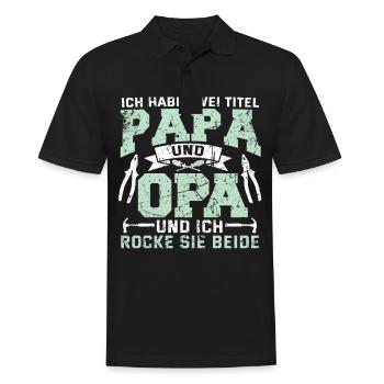 Lustig Papa Opa Spruch Handwerker Geschenk Geek - Männer Poloshirt - Schwarz - Vorne - Kai (181cm)