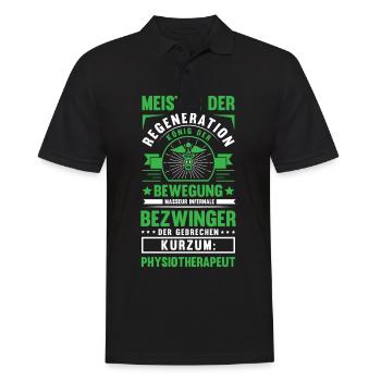Lustig Physios Physiotherapeut Spruch Geschenk - Männer Poloshirt - Schwarz - Vorne - Kai (181cm)