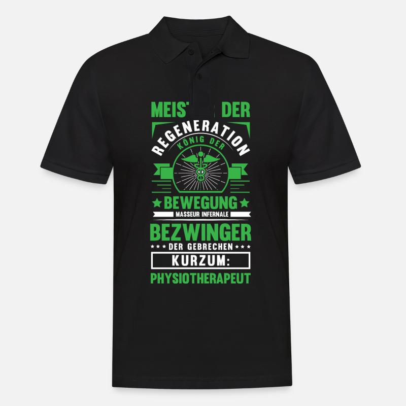 Lustig Physios Physiotherapeut Spruch Geschenk - Männer Poloshirt - Schwarz