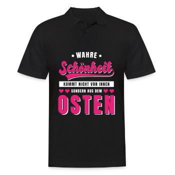Osten Spruch Lustig DDR Mauerfall Berlin Geschenk - Männer Poloshirt - Schwarz - Vorne - Kai (181cm)