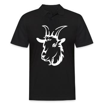 Outline of a goat head - goat - Men's Polo Shirt - black - Front - Kai (181cm)