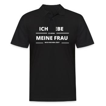 Ich liebe es wenn meine Frau mich kochen lässt - Männer Poloshirt - Schwarz - Vorne - Kai (181cm)