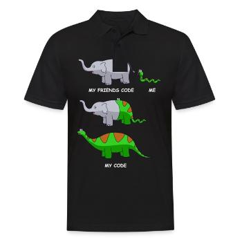 Elephant Being Eaten By A Snake - Men's Polo Shirt - black - Front - Kai (181cm)
