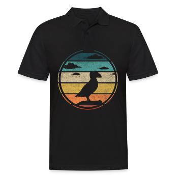Papageitaucher - Männer Poloshirt - Schwarz - Vorne - Kai (181cm)