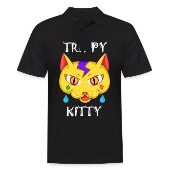 Trippy Kitty - Trippy Kitty - Men's Polo Shirt - black - Front - Kai (181cm)