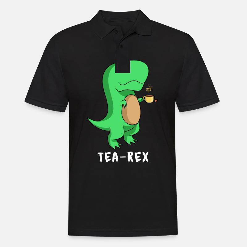 Tea Rex - Trex - Männer Poloshirt - Schwarz