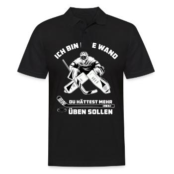 Stolzen Eishockey Torwart - Eishockey Torwart - Männer Poloshirt - Schwarz - Vorne - Kai (181cm)