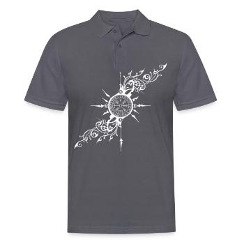 Viking Vegvisir the Witch shows the way Vikings - Men's Polo Shirt - charcoal grey - Front - Nico (186cm)