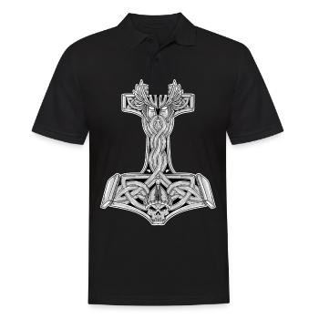 Mjolnir Thors Hammer Wikinger Walhalla Vikinger - Männer Poloshirt - Schwarz - Vorne - Kai (181cm)