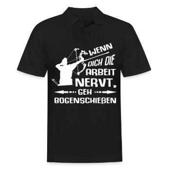 Umriss Eines Bogenschützen - Archery - Männer Poloshirt - Schwarz - Vorne - Kai (181cm)