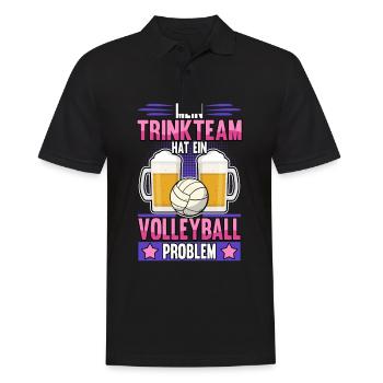 Volleyball Lustig Spruch Hobby Sport Geschenk Geek - Männer Poloshirt - Schwarz - Vorne - Kai (181cm)