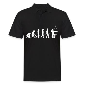 Evolution Vom Bogenschießen - Archery Evolution - Männer Poloshirt - Schwarz - Vorne - Kai (181cm)