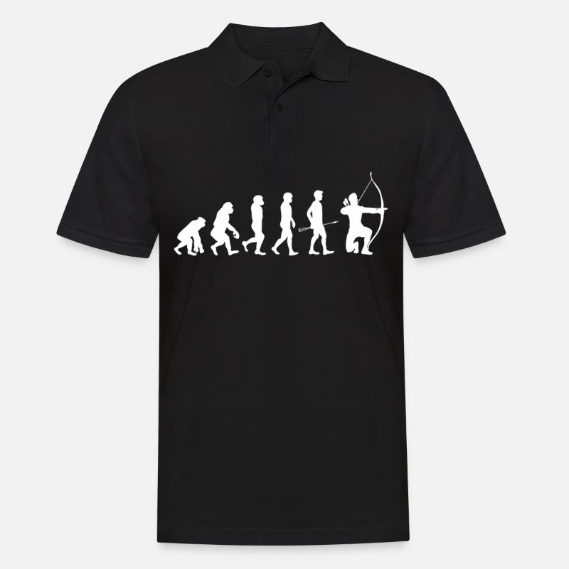 Evolution Vom Bogenschießen - Archery Evolution - Männer Poloshirt - Schwarz