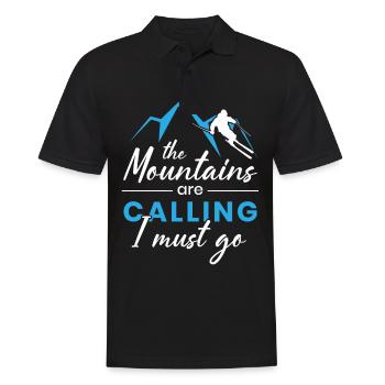 Lustig Ski Skier Berge Skifahren Geschenk - Männer Poloshirt - Schwarz - Vorne - Kai (181cm)