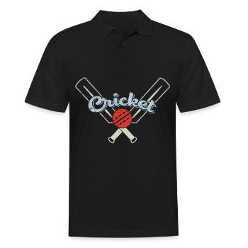 Two crossed cricket bats - cricket - Men's Polo Shirt - black - Front - Kai (181cm)